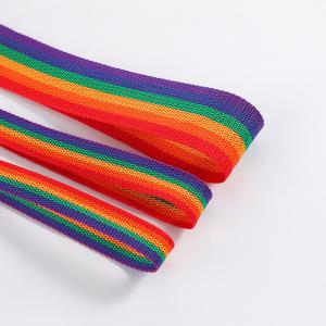 China 2cm 5cm Rainbow Webbing 0.5mm Thickness Woven Polypropylene Webbing wholesale