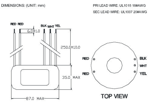 Toroidal Current Tube AMP Transformer 115V / 230V Input Voltage For Scientific Research