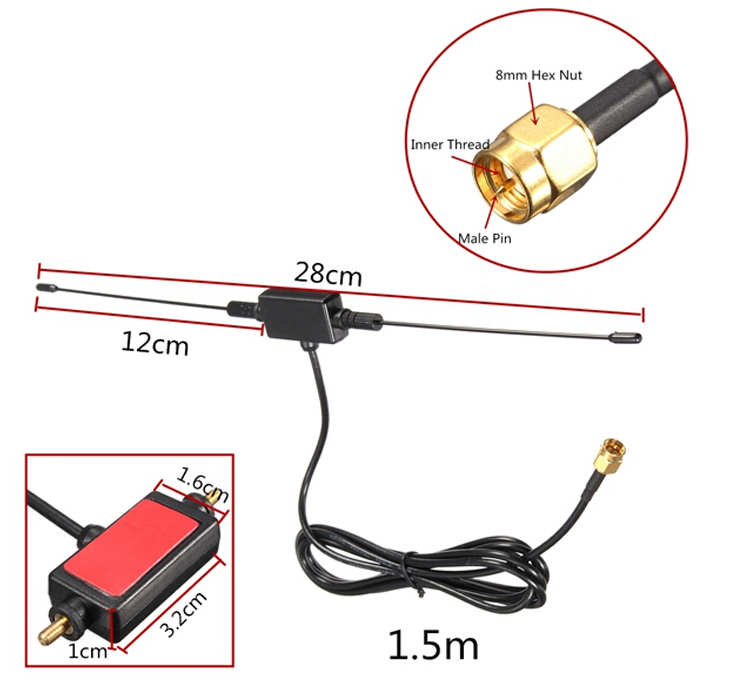 Universal Long Range CB Car Ham Auto Radio Broadcast HF AM FM Antenna