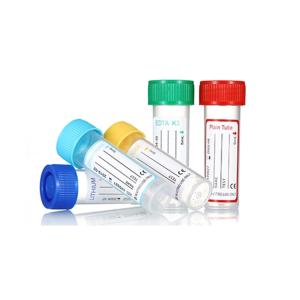 China Medical Plastic Blood Collection Tube Non Vacuum K3 Edta Tube With Screw Cap 2.5ml 5ml wholesale