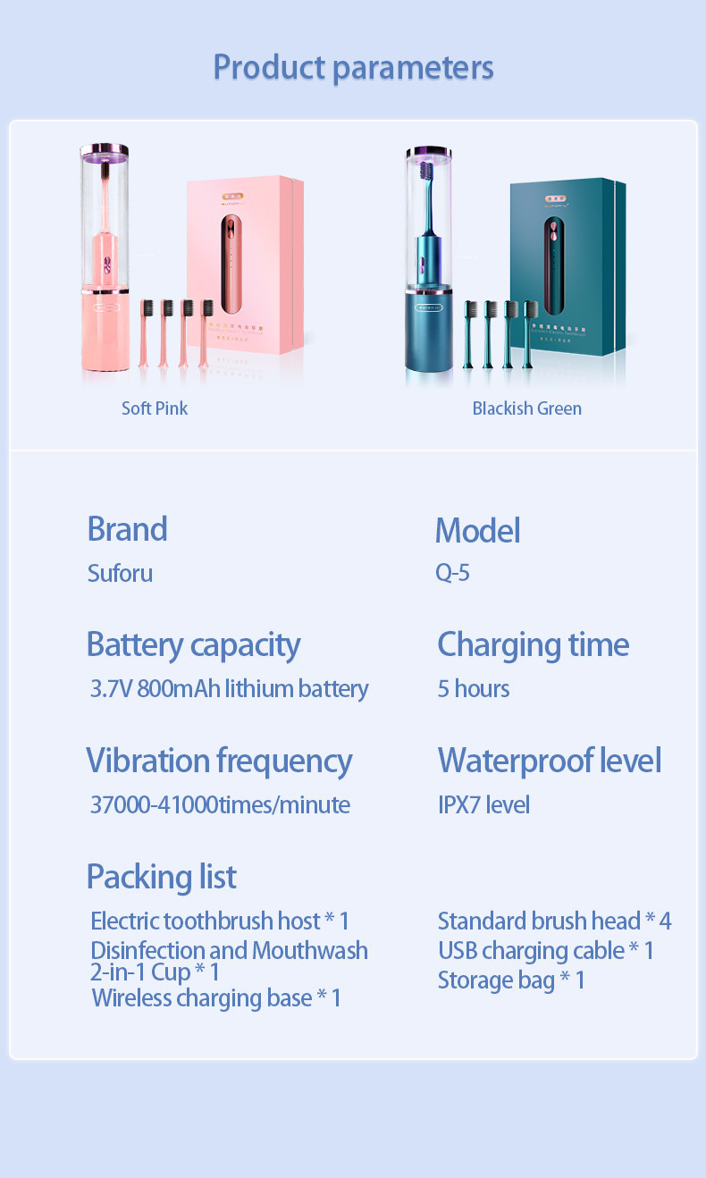Ultraviolet Sterilization Sonic Electric Toothbrush, 41000 Vpm Soft Bristle For Adult With Uv Cleaning
