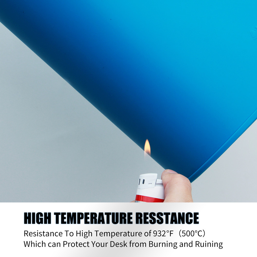 Non Toxic Blue ESD Rubber Mat Silicone Rubber Phone Mat with magnetic section