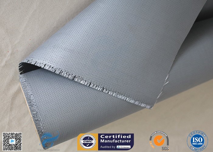 Gray Color Silicone Rubber Coated Fiberglass Fabric 260℃ Satin Weave 1m Wide
