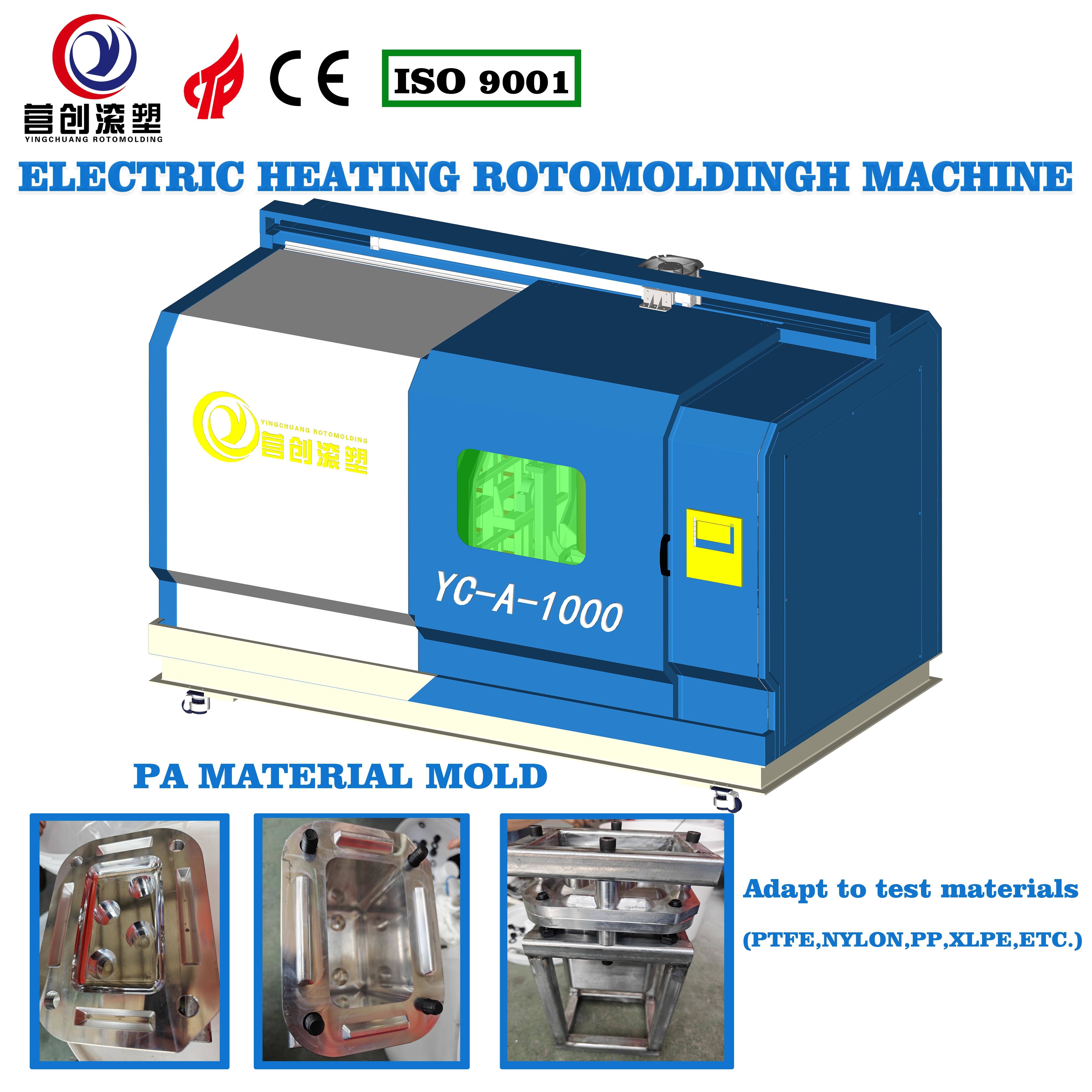 Electric Heating Rotomolding Machine with 30KW Power Air Cooled 100KG Load Capacity CE/ISO9001 Certified