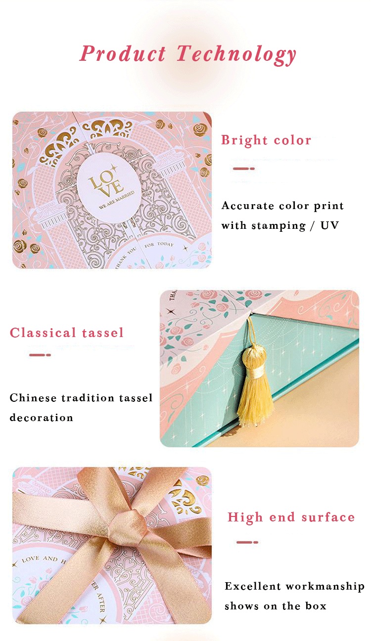 Birthday Candy Package Paper Box Gift Cardboard Box With Ribbon