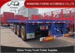 Air Suspension 40 / 45 Feet Long Flatbed Container Trailer With 12 Units Twist