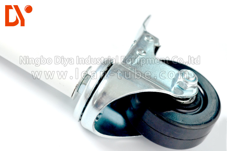 Flat Industrial Caster Wheels Nylon Material White / Black Color Universal Style