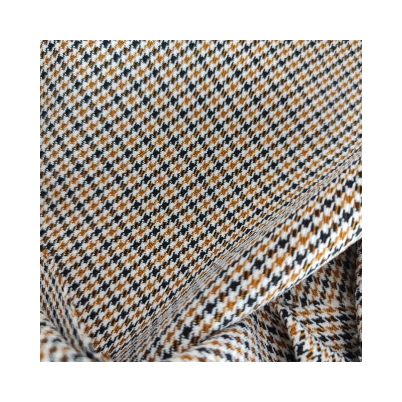 Soft Check Fabric Yarn Dyed Houndstooth 100% Polyester Color Fastness 3-4 Grade