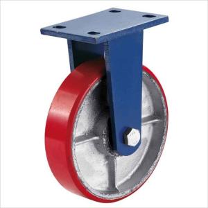 China cast iron wheel extra heavy duty red PU casters 1500lbs wholesale