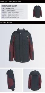 China 2XL-6XL Large Mens Lightweight Jacket , Hooded Black Padded Jacket Mens wholesale