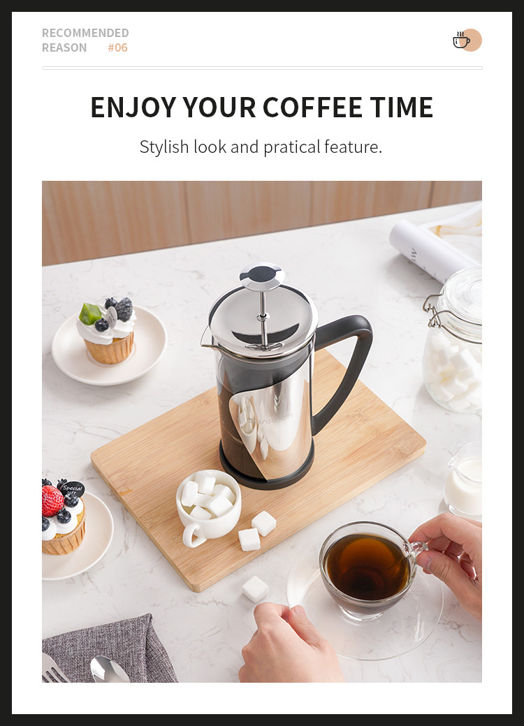 BPA Free 34oz French Press 4 Layer Filter 1000ML Stainless Steel