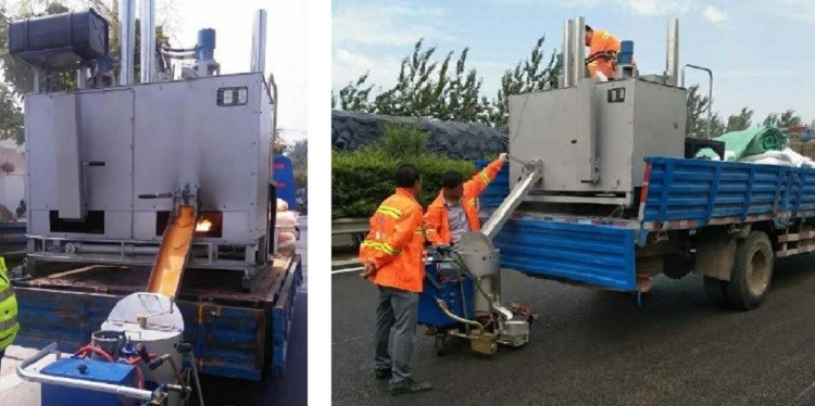 2 Tanks Diesel Thermoplastic Preheater Road Marking Boilers HG-Y1000