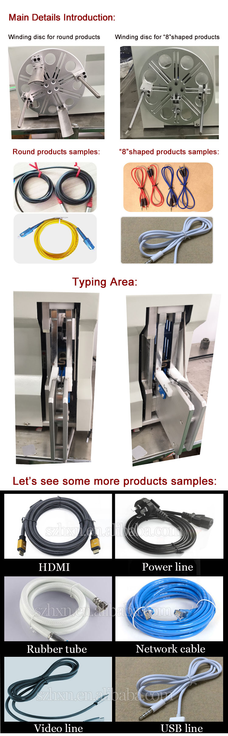 Long Headphone Cable Full Automatic Winding Binding Machine with 50-200mm Diameter