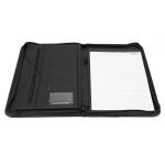 Multi Functional Custom Zippered Padfolio , Leather Business Portfolio Debossed