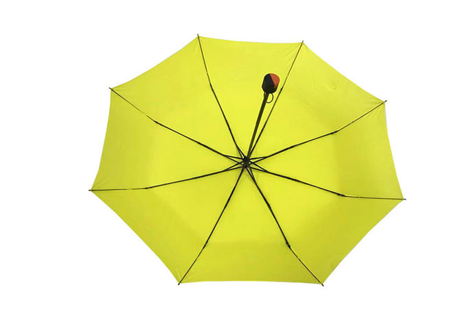 Yellow Ladies Self Folding Umbrella , Fold Away Umbrella Manual Open Close