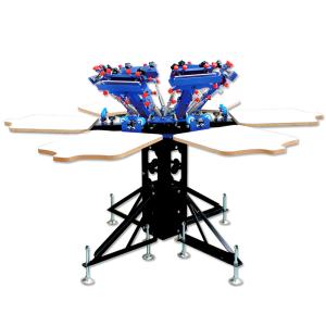 China 6 color 6 base manual t-shirt silk screen printing press for sale wholesale