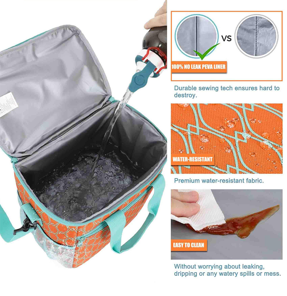 Adult Polyester Insulated Lunch Tote With Aluminum Foil Lining