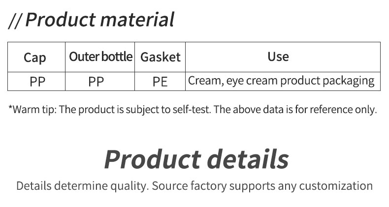120g White Cream Jars Round Shape Personalized Plastic Jars For Cream