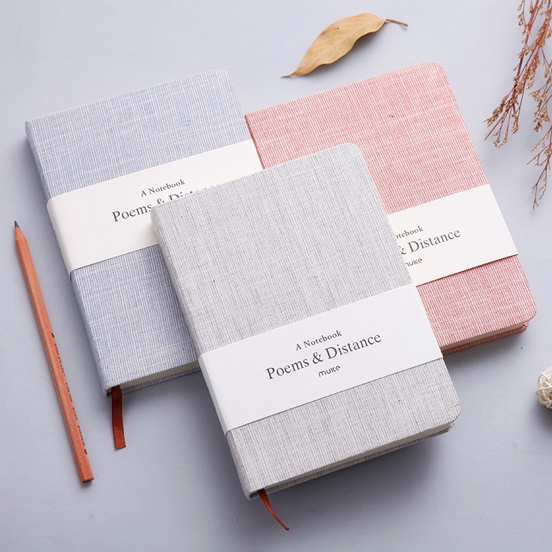 Exquisite Linen Cover Journal , Hard Cover Notebook With Blank / Lined Paper 128 Sheets