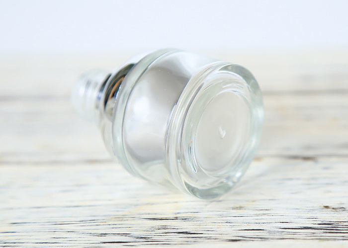 Transparent Cosmetic Glass Bottles , Cosmetic Spray Bottle Gold Lid
