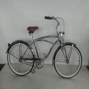 China 26*2.125 Tire Vintage Style Adult 26 inch Single Speed Retro Chrome Beach Cruiser Bike Bicycle wholesale