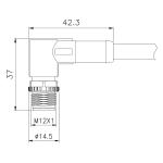 3 4 5 6 8 12 17pin M12 Right Angle Waterproof Connector Male Female 90 Degree