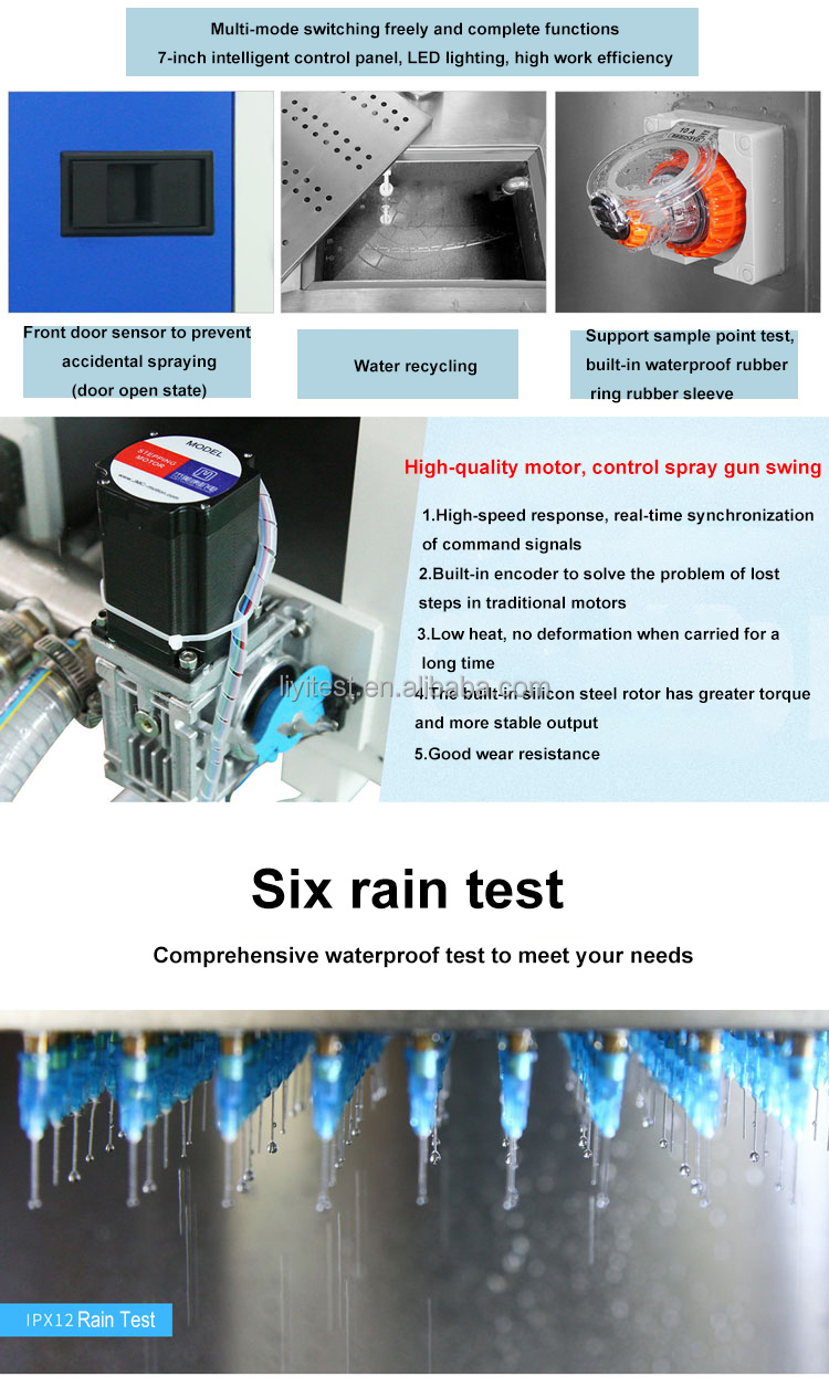 Ipx2 Ipx3 Ipx4 Sand And Water Resistance Rain Spraying Tester Price Environmental Dust Test Chamber
