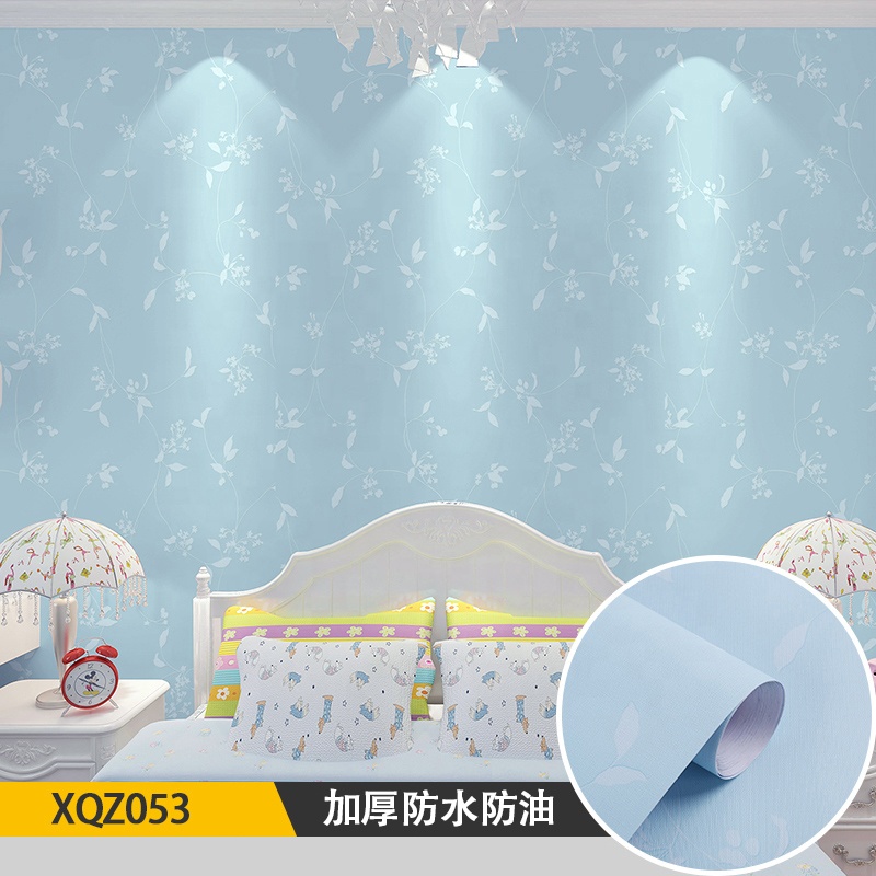 Self Adhesive Modern Floral Wall Cloth for Kids Bedroom Waterproof Cartoon Style Wallpaper Mural Children's Room Entry