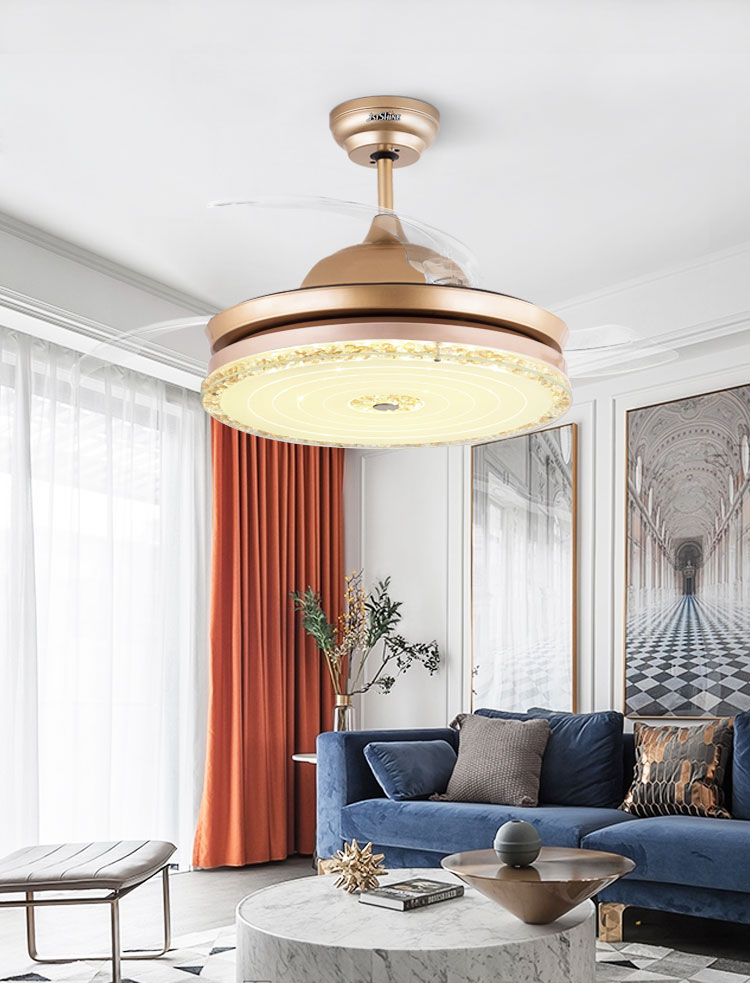 OEM Multi Color LED Ceiling Fan for in Dinning Room at Home Hotel Office