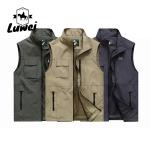 Casual Stand Collar Sleeveless Blank Wear Outdoor Utility Hunting Knitted Plus