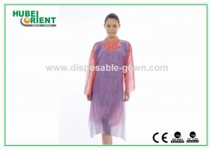 China Purple / Blue Lightweight Disposable Poly Aprons for Beauty Salon 70cm x 135cm on sale