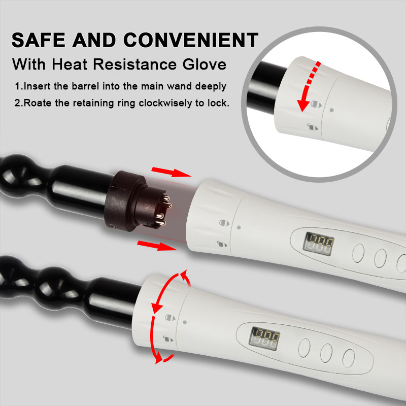 5 In 1 Interchangeable Curling Iron Set 49W Instant Heat Up