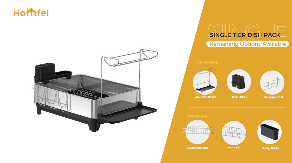 Rectangle Stainless Steel Detachable Dish Rack For Organizing