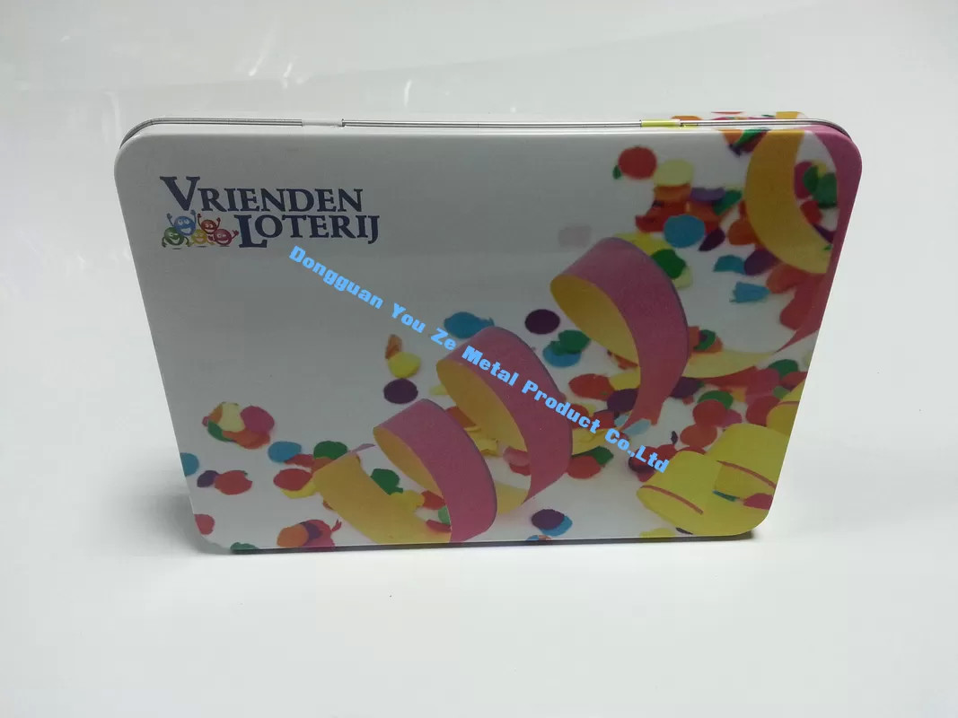 4 Color Printing Candy Tins Rectangular Metal Tins with Seated Base Tin Can Manufacturer