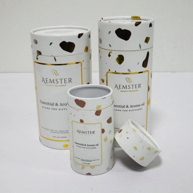 Durable Cosmetic Cylindrical Paper Tube Box , Perfume Paper Cylinder Packaging And Bottle