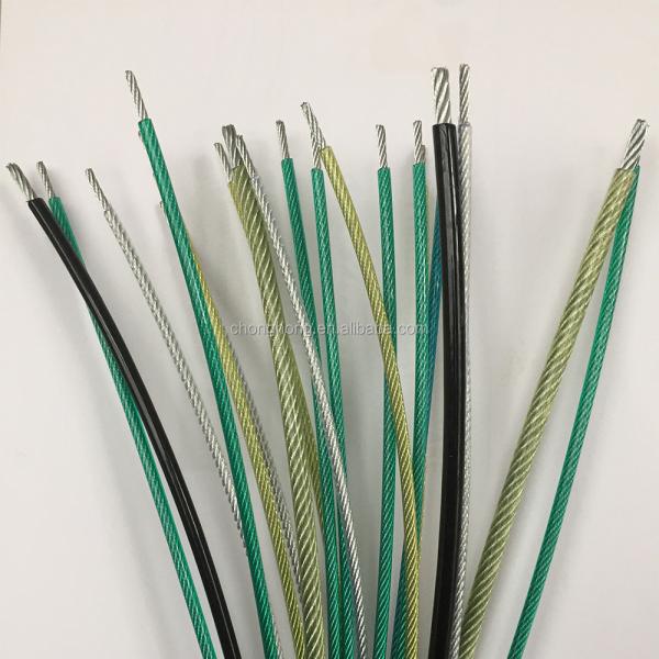 Tolerance ±1% PVC Coated Steel Wire Rope 1/8"-3/16" 7x7 Red Yellow Green Blue White 10000ft Color Vinyl Coated Cable