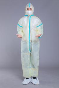 China Antibacterial 37g PPE Open Front Unisex Disposable Coveralls wholesale