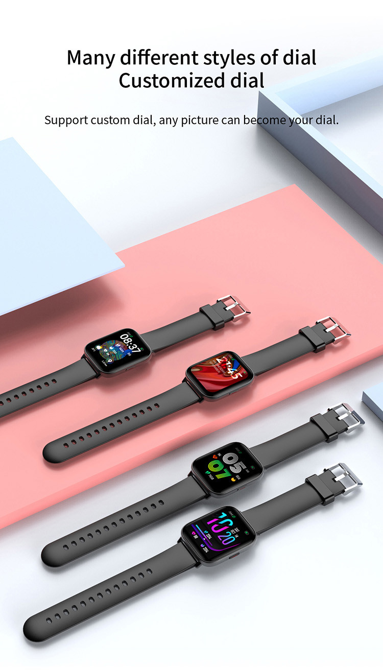 180mAh Stopwatch Square Dial Smartwatch With Sedentary Reminder