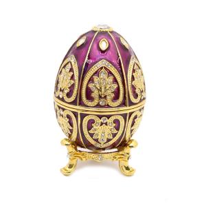 China Red Egg Trinket Box Easter Egg Jewelry Box Russian Craft Collectible Easter Gifts Rrussian Faberge Egg jewelry box wholesale