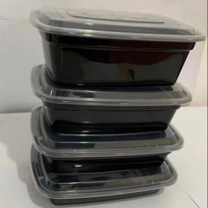 China Black 1000ml Microwavable Disposable PP Plastic Food Container wholesale