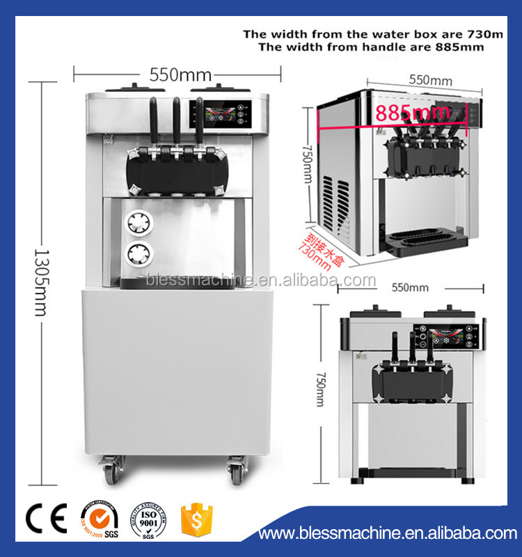 Trade Assurance Digital Indicator Carpigiani Ice Cream Machine with 3 Flavors and 1 Mix
