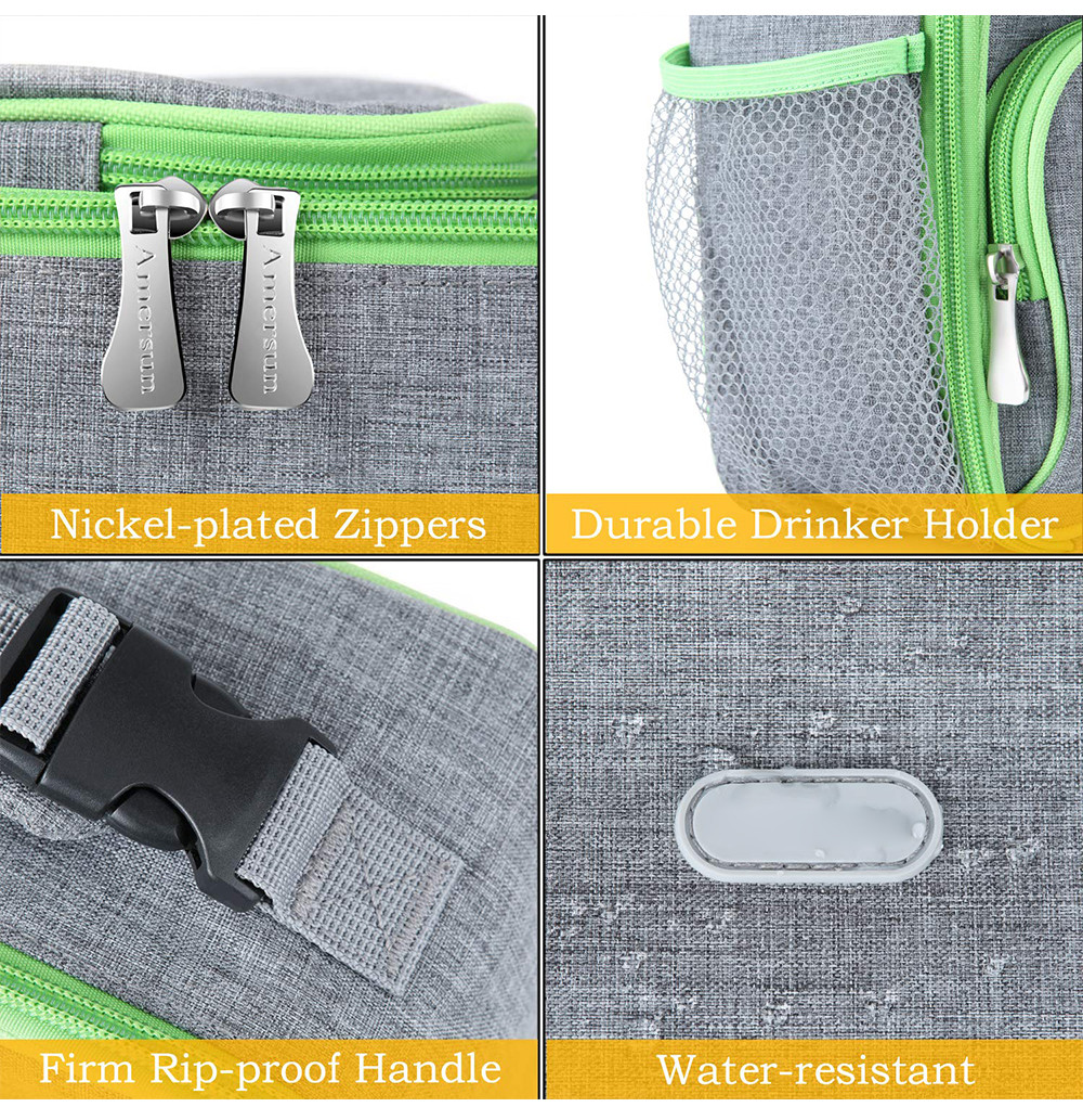 Reusable Durable Soft Leakproof Thermal Lunch Bag for School Work Office