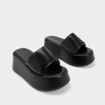 Luxurious Womens High Heel Sandals Swede Leather Rubber Outsole Sheep Suede