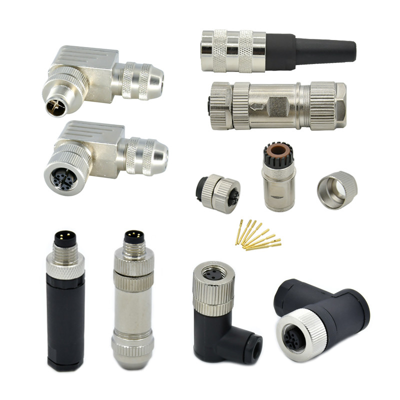 Electrical Waterproof Circular Connector A Code 3 4 5 Pins M12 Sensor Connector Molded Cable