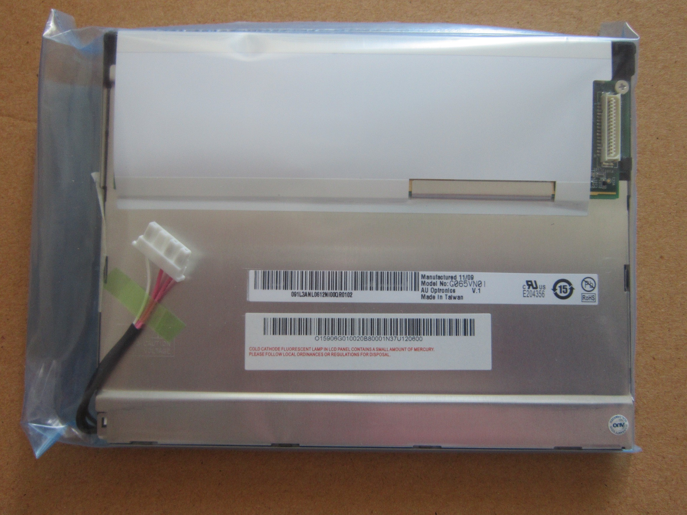 6.5" 640×480 122PPI 600cd/M2 Industrial Lcd Panel G065VN01 V1