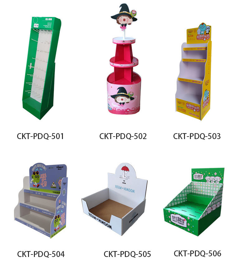 Modern 3 Tier Cardboard Counter Display Underwears Cloth Socks Display Stand