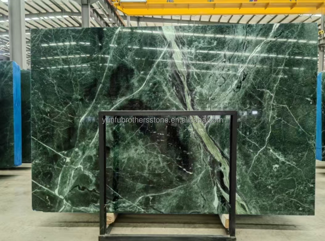 Calcite Dark Green Marble for Modern Design Villa Bathroom Sink and Dining Table