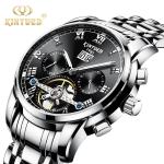 30M Waterproof Automatic Mechanical Watch Stainless Steel Band Black Dial