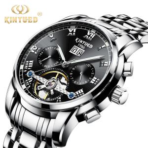 China 30M Waterproof Automatic Mechanical Watch Stainless Steel Band Black Dial wholesale