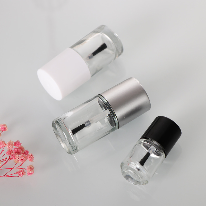 Glass Uv Gel Nail Polish Bottle with Silver Gold Cap 7ml 9ml 11ml 12ml 15ml Customized Logo Accepted Base Material Glass